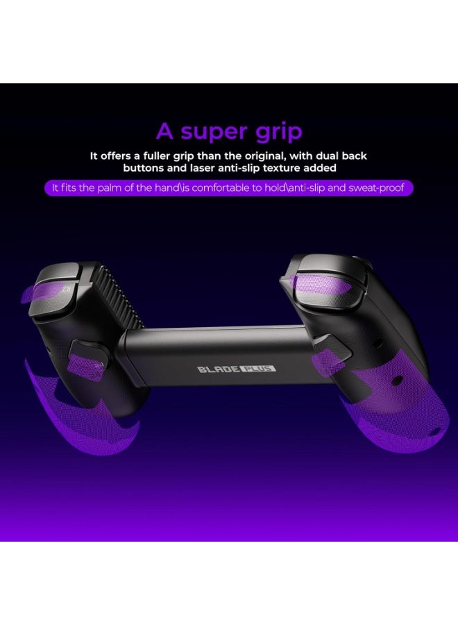 LEADJOY وحدة تحكم ألعاب لاسلكية LeadJoy Blead Plus الاحترافية مع خاصية التمدد لجهاز Switch/Switch 2/Android/iOS/PC مع زناد هول/عصا التحكم، مفتاحين خلفيين قابلين للتخصيص، نسيج مضاد للانزلاق ومقابض أكثر سمكًا، محمولة، خفيفة الوزن، بطارية 600mAh - Image 5